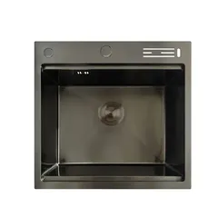 Мийка Mixxus MH5050-SK Nano-Black з н.ст.зі сходинкою для сушарки, з підст.під ножі(графіт) (MX1940)