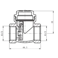 Клапан зворотний пелюстковий Koer KR.174-15 - 1/2" Т-подібний (KR5258)