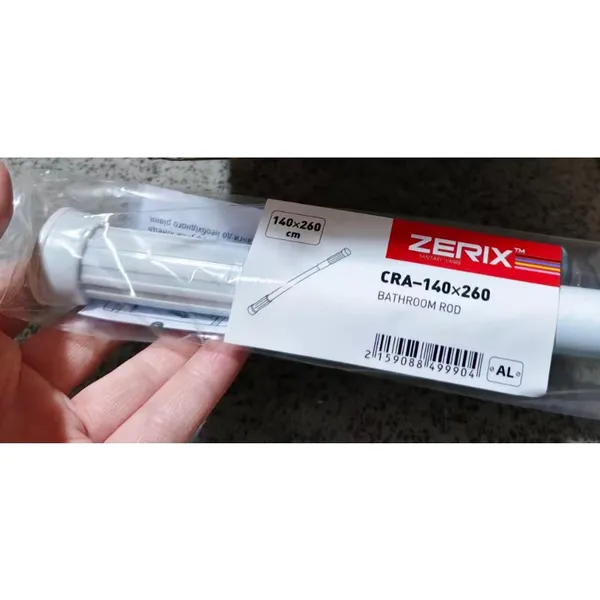 Штанга для шторки телескопічна пряма Zerix CRA-140x260 140cm-260cm (алюміній) (ZX4999)