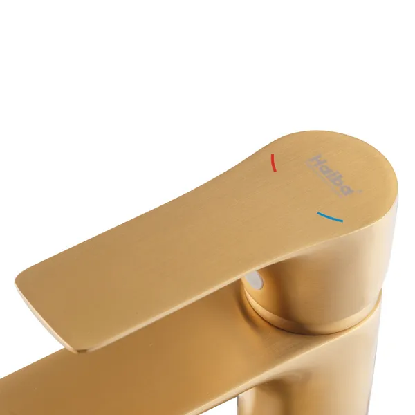 Змішувач для умивальника Haiba Milano 001 BRUSHED GOLD (HB9619)