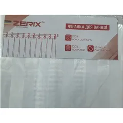 Шторка для ванної Zerix SCT-001-180x180 з поліестеру (Колір білий) (ZX4992)