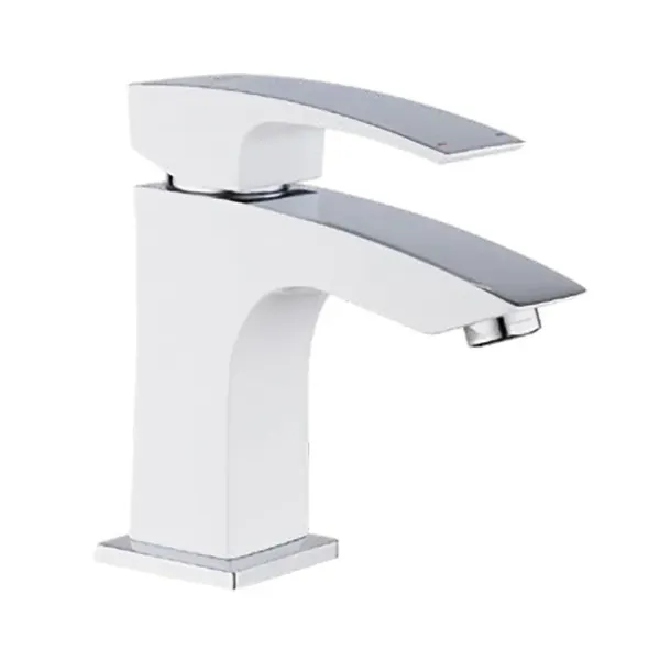 Змішувач для умивальника Koer KB-10007-04 (Колір хром+білий) (KR5149)