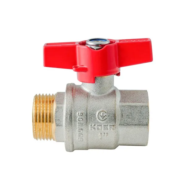 Кран кульовий ГШМ Koer Extreme KE.218-25 - 1" FM ручка "метелик" червона (KR5761)
