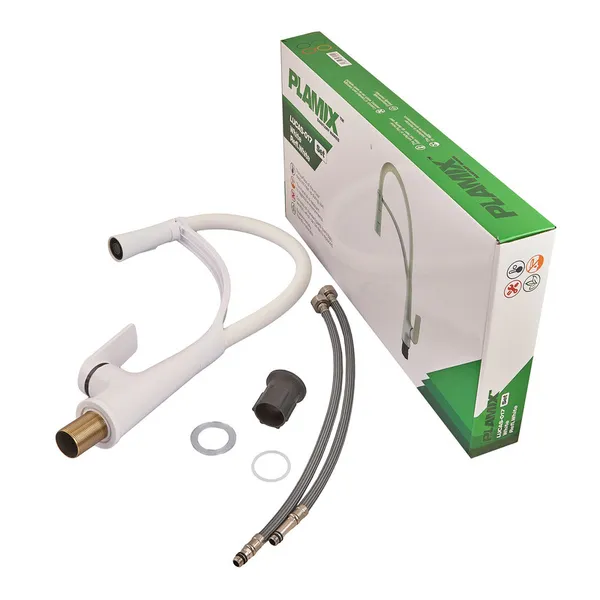 Змішувач для кухні Plamix Lucas-017 SET White REFL.White з підведенням (PM0716)