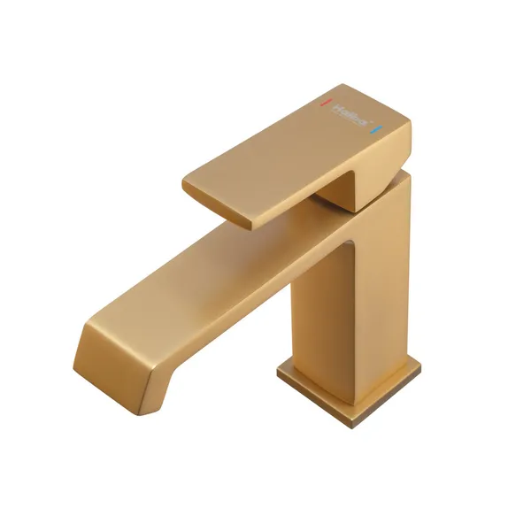 Змішувач для умивальника HAIBA GAUDI 001 BRUSHED GOLD (HB9583)