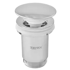 Донний клапан для раковини Zerix BV-01 1 1/4'' з переливом автоматичний СLICK-СLACK (Колір хром) (ZX6017)
