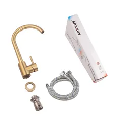 Змішувач для кухні Mixxus SUS-011 Brushed Gold з нерж.сталі SUS304 (Колір матове золото) (MI8435)