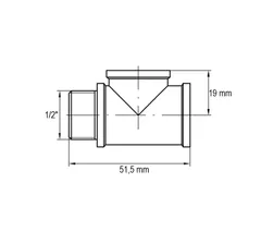 Трійник Koer KF.T06FFM.WN 1/2'' ВВЗ (без нікелю) (KR3030)