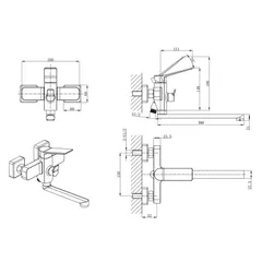 Змішувач для ванни Mixxus Wilson 006 Euro (MI7131)
