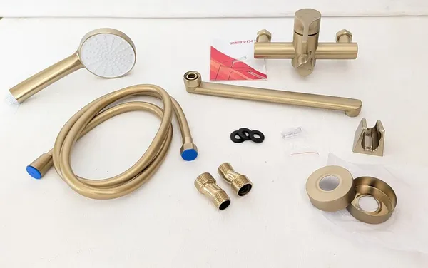 Уцінка - Змішувач для ванни Zerix Rex-006 (Euro) Brushed Gold з нерж. сталі (Колір матове золото) (ZX6119-20260622-10040)