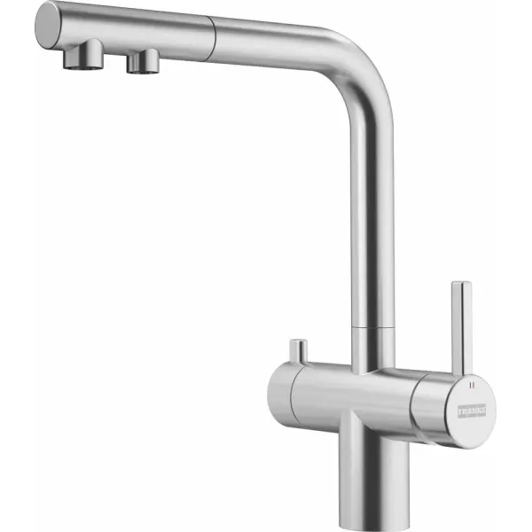 Atlas Neo Clear Water Pull Out, змішувач з витяжним виливом з під'єднанням до фільтра, нерж. сталь