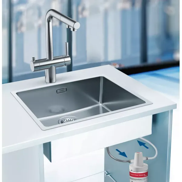 Atlas Neo Clear Water Pull Out, змішувач з витяжним виливом з під'єднанням до фільтра, нерж. сталь