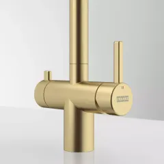 Atlas Neo Clear Water Pull Out, змішувач з витяжним виливом з під'єднанням до фільтра, PVD золото
