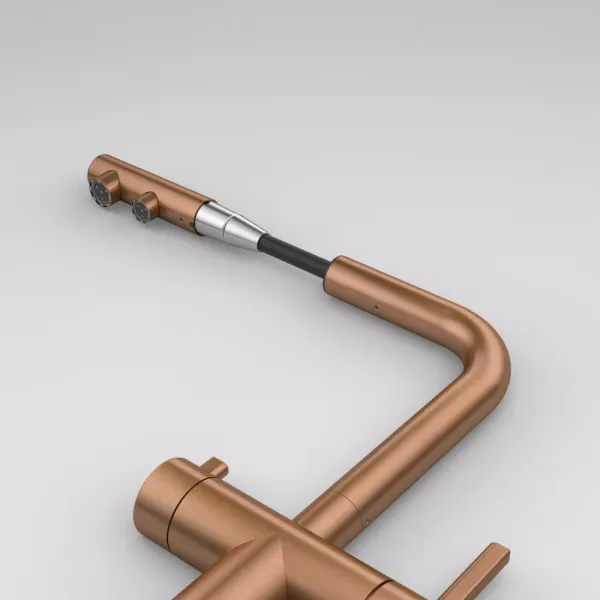 Atlas Neo Clear Water Pull Out, змішувач з витяжним виливом з під'єднанням до фільтра, PVD мідь
