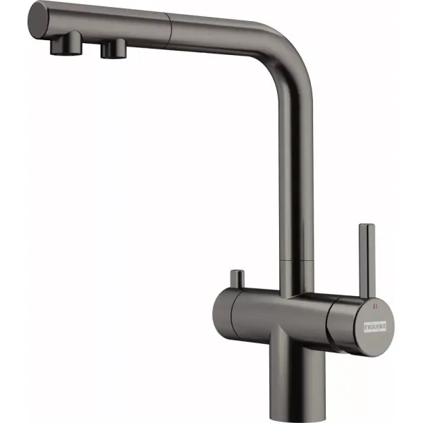 Atlas Neo Clear Water Pull Out, змішувач з витяжним виливом з під'єднанням до фільтра, PVD антрацит