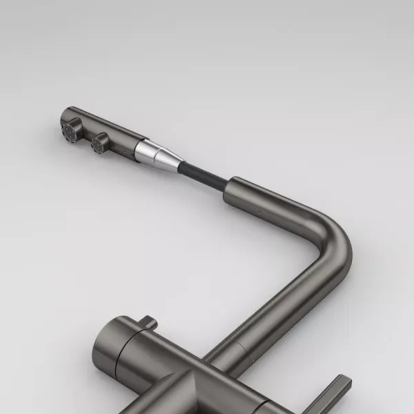 Atlas Neo Clear Water Pull Out, змішувач з витяжним виливом з під'єднанням до фільтра, PVD антрацит