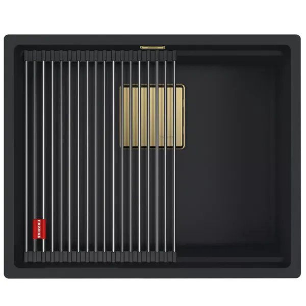 KNG 110-52 Gold Edition, чорний матовий (вкл. ручн. вент. кришку PVD золото 3 1/2", сифон + Rollmat)