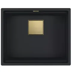 KNG 110-52 Gold Edition, чорний матовий (вкл. ручн. вент. кришку PVD золото 3 1/2", сифон + Rollmat)