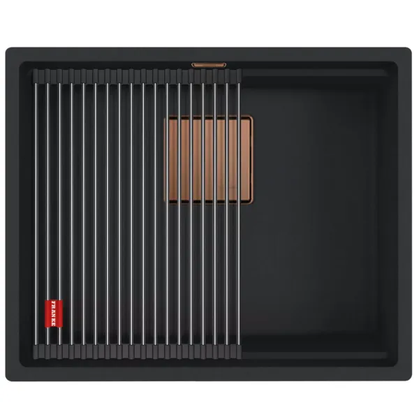 KNG 110-52 Copper Edition, чорний матовий (вкл. ручн. вент. кришку PVD мідь 3 1/2", сифон + Rollmat)