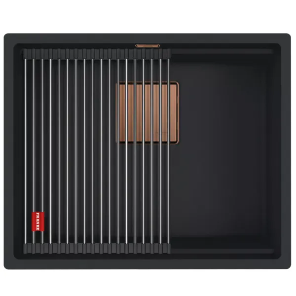 KNG 110-52 Copper Edition, чорний матовий (вкл. ручн. вент. кришку PVD мідь 3 1/2", сифон + Rollmat)