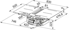 FMY 8362 SBM R HI (Mythos 2gether Supreme, чорний матовий, інд. поверхня + інтегров. витяжка)
