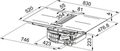 FMY 8352 BA HI (Mythos 2gether Ultra Edge, чорний матовий, інд. поверхня + інтегров. витяжка)