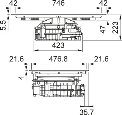FMY 8352 BA HI (Mythos 2gether Ultra Edge, чорний матовий, інд. поверхня + інтегров. витяжка)