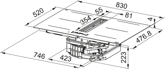 FMA 8352 HI (Maris 2gether Midnight, чорний матовий, інд. поверхня + інтегров. витяжка)