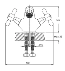 Змішувач для біде HAIBA DOMINOX 162 (Колір хром) (HB0074)