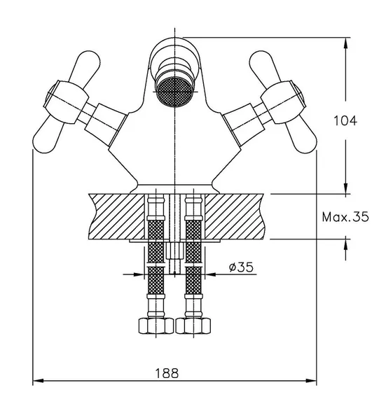 Змішувач для біде HAIBA DOMINOX 162 (Колір хром) (HB0074)