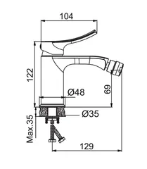 Змішувач для біде HAIBA BOLERO 002 NUT (Колір хром) (HB9576)