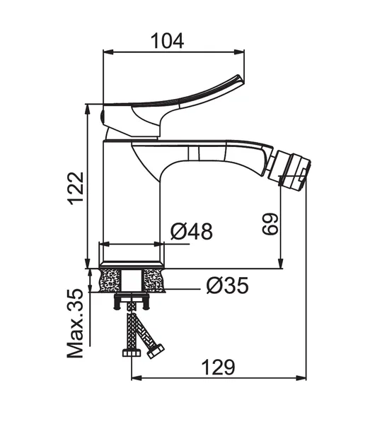 Змішувач для біде HAIBA BOLERO 002 NUT (Колір хром) (HB9576)