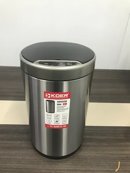 Відро для сміття сенсорне кругле KOER TC-020512-02 12 л (колір нержавійка) (KR5935)