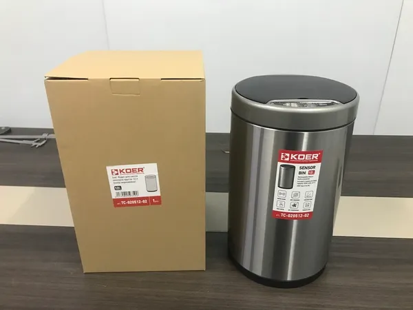 Відро для сміття сенсорне кругле KOER TC-020512-02 12 л (колір нержавійка) (KR5935)