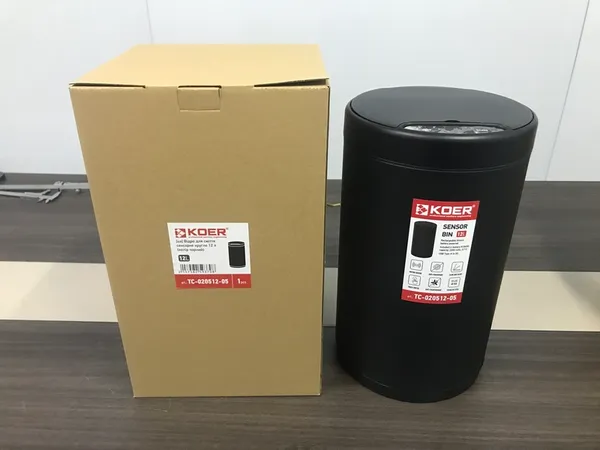 Відро для сміття сенсорне кругле KOER TC-020512-05 12 л (колір чорний) (KR5937)