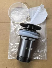 Донний клапан для раковини без переливу KOER PW-08-07 автоматичний (Click-Clack) (Колір графітовий) 1 1/4'' (KR6484)