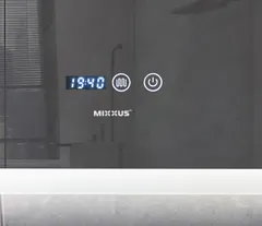 Дзеркало MIXXUS FLAT MR04-100x60 з LED Touch, Anti-fog, димером, рег. яскравості, годинником (MI6008)