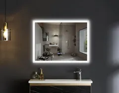 Дзеркало MIXXUS FLAT MR04-100x60 з LED Touch, Anti-fog, димером, рег. яскравості, годинником (MI6008)