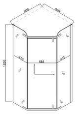 Душова кабіна без піддону MIXXUS LINES SC01-90x90x185-TR CHROME прозоре скло 6мм (MI6915)