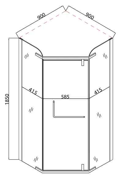 Душова кабіна без піддону MIXXUS LINES SC01-90x90x185-TR CHROME прозоре скло 6мм (MI6915)