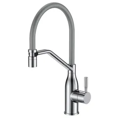 Змішувач для кухні MIXXUS PREMIUM GRAVITY 017 NUT SS COLOR REFL.GREY (Колір нержавіюча сталь+силік. вилив сірий) (MI8407)