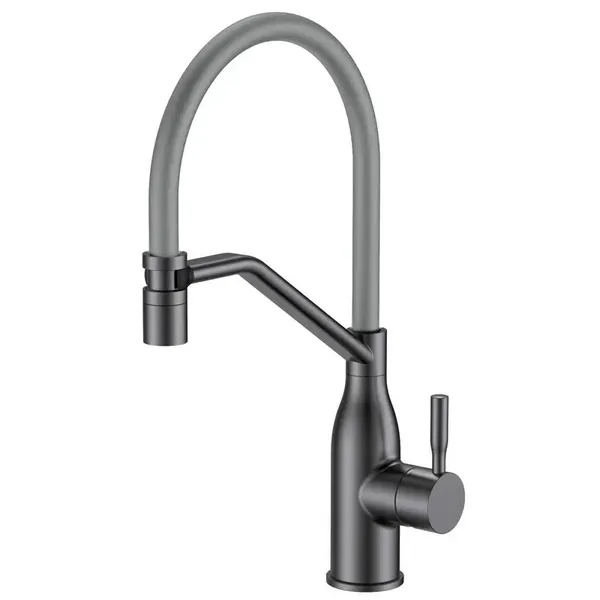 Змішувач для кухні MIXXUS PREMIUM GRAVITY 017 NUT GRAPHITE REFL.GRAY (Колір графіт+силік. вилив сірий) (MI8409)