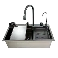 Мийка багатофункціональна з вбудованим змішувачем MIXXUS MH7546-SET-08 MICRO DECOR GRAPHITE з нерж. сталі (MI8455)