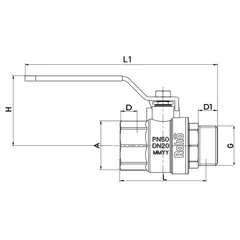 Кран кульовий Roho R201-100B - 1" (RO0097)