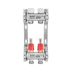 Колектор з витратоміром та термостатичними клапанами Roho R804-02M - 1"x 2 вих. (RO1043)