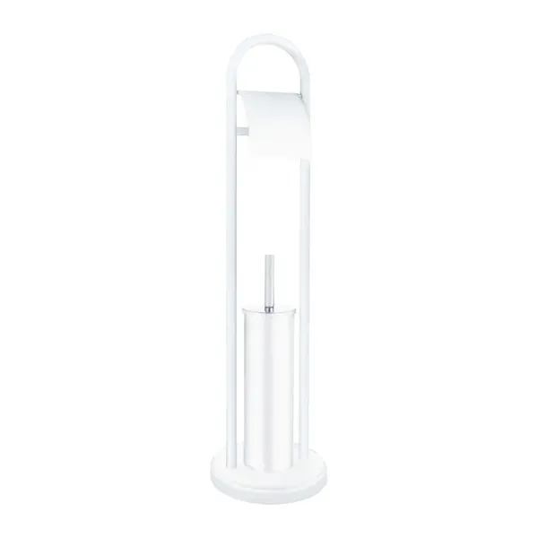 Йоржик для унітазу + паперотримач підлоговий ZERIX KIT-ME04 WHITE (колір білий) (ZX4643)