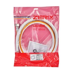 Шланг для газу ZERIX ZHG-01-FF1/2"-150 ПВХ білий 1/2"ГГ 150 см (ZX6160)