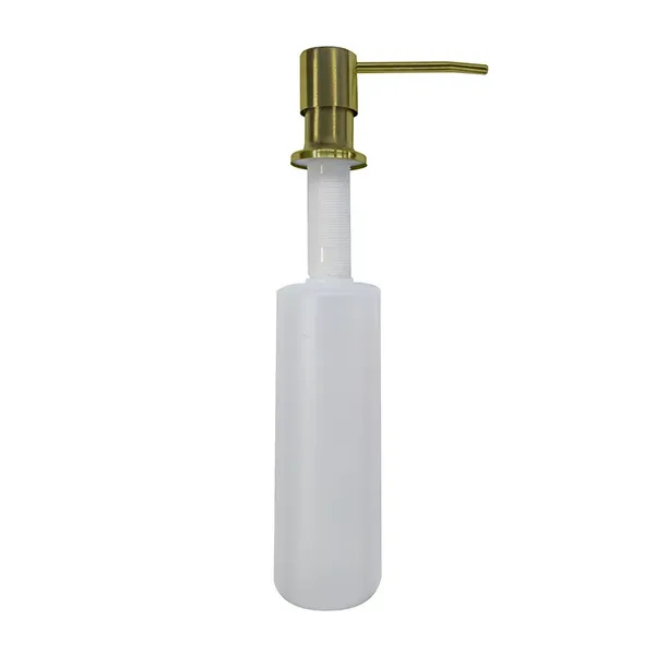Дозатор для мийного засобу врізний ZERIX DIS-01.SUS BRUSHED GOLD із нерж. сталі (300 мл) (колір матове золото) (ZX6208)